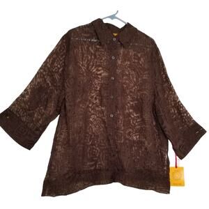 NWT's-Ruby Rd Career Casual Women's Button Up 3/4 Length Sleeve Blouse Size 20W